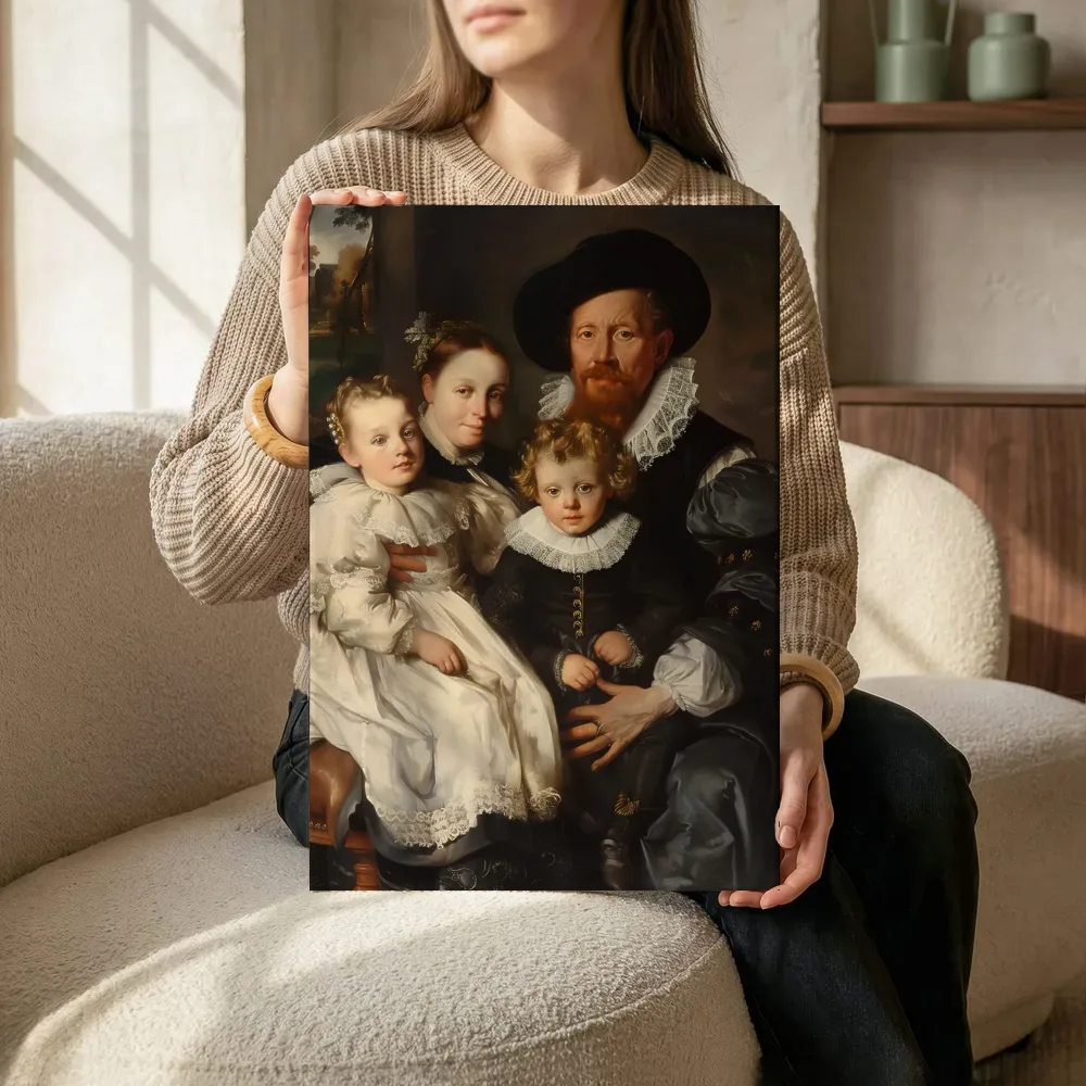 Sfeerimpressie: Familieportret terwijl het zittend wordt getoond