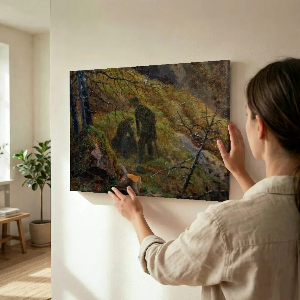 Sfeerimpressie: Rotskloof van Caspar David Friedrich terwijl het wordt opgehangen