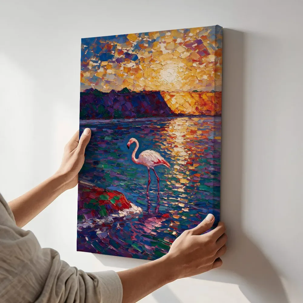 Sfeerimpressie: Flamingo warm in het landschap tegen een muur in de schaduw naast de kast