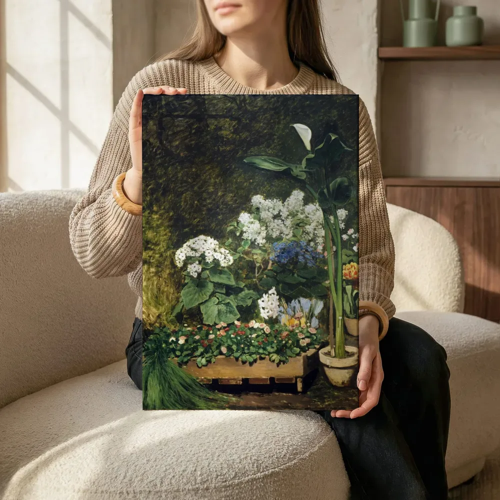 Sfeerimpressie: Bloemen in de kas van Pierre-Auguste Renoir terwijl het zittend wordt getoond