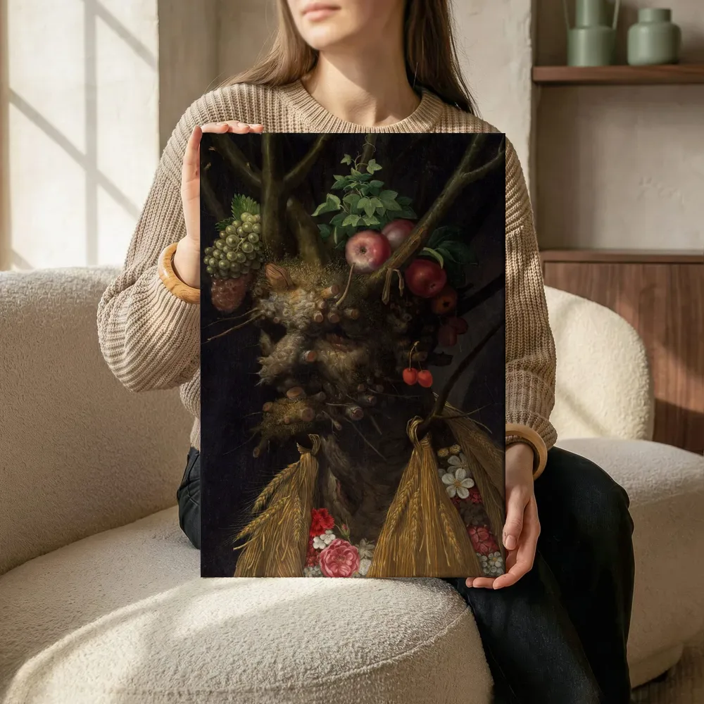 Sfeerimpressie: Four Seasons in One Head van Giuseppe Arcimboldo terwijl het zittend wordt getoond