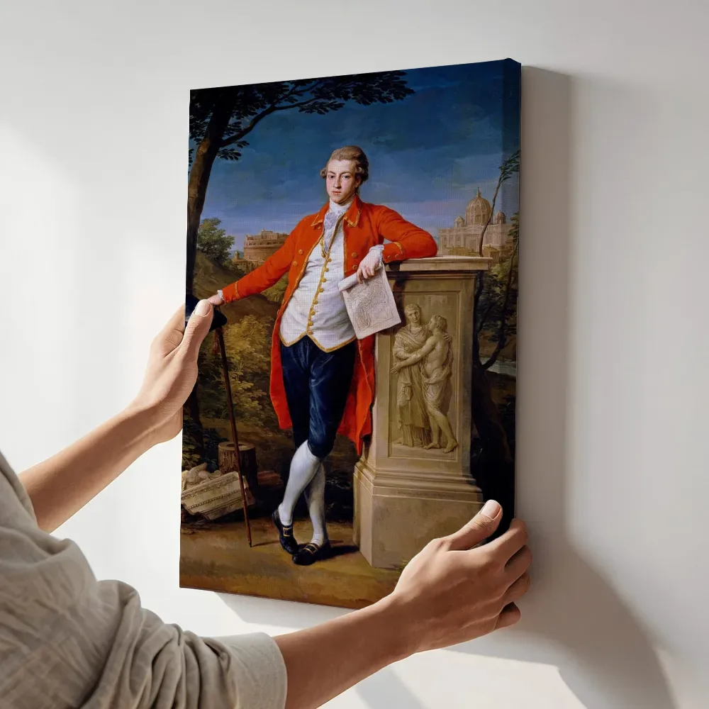 Sfeerimpressie: Francis Basset, eerste baron van Dunstanville van Pompeo Batoni terwijl het aan de muur wordt gehangen