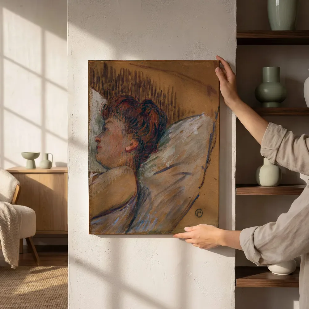 Sfeerimpressie: Vrouw in bed van Henri de Toulouse-Lautrec naast de kast