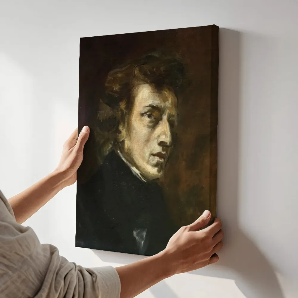 Sfeerimpressie: Frédéric Chopin van Eugène Delacroix terwijl het aan de muur wordt gehangen
