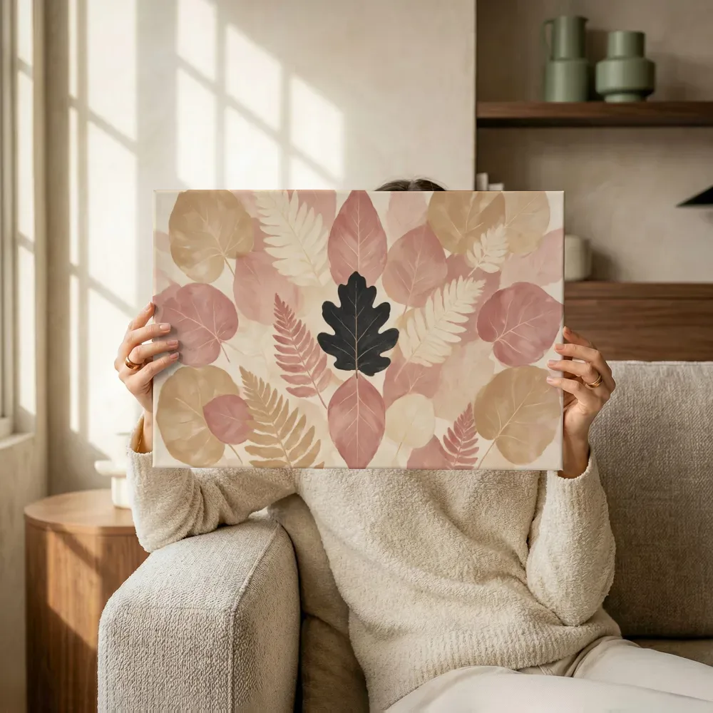 Sfeerimpressie: Gemengd bladpatroon Textured Minimalism 17 terwijl het omhoog wordt gehouden