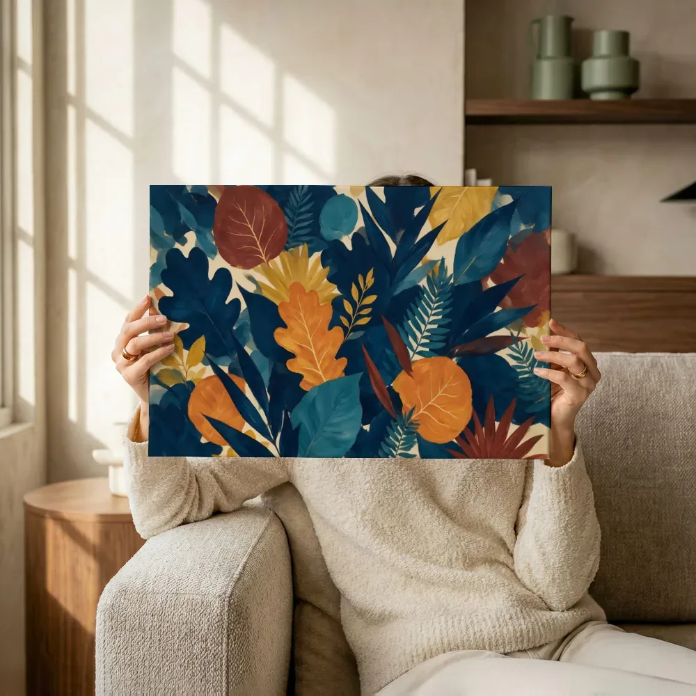 Sfeerimpressie: Gemengd bladpatroon Textured Minimalism 19 terwijl het omhoog wordt gehouden