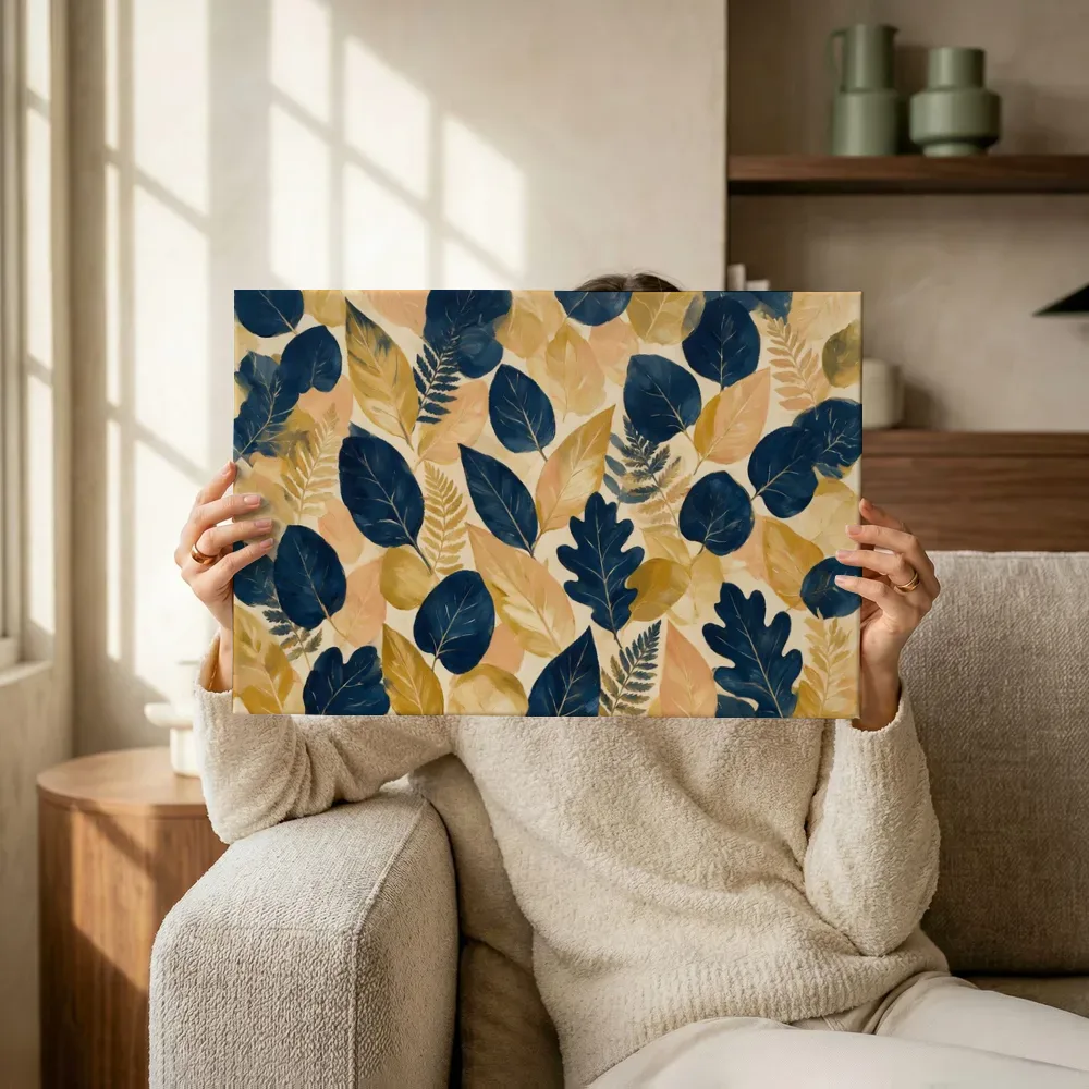 Sfeerimpressie: Gemengd bladpatroon Textured Minimalism 4 terwijl het omhoog wordt gehouden