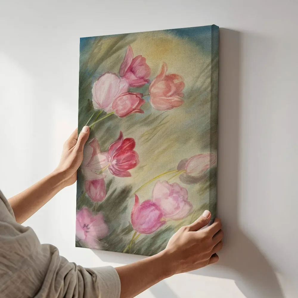 Sfeerimpressie: Georg Tulpen van Georg Hermann Gelbke terwijl het aan de muur wordt gehangen