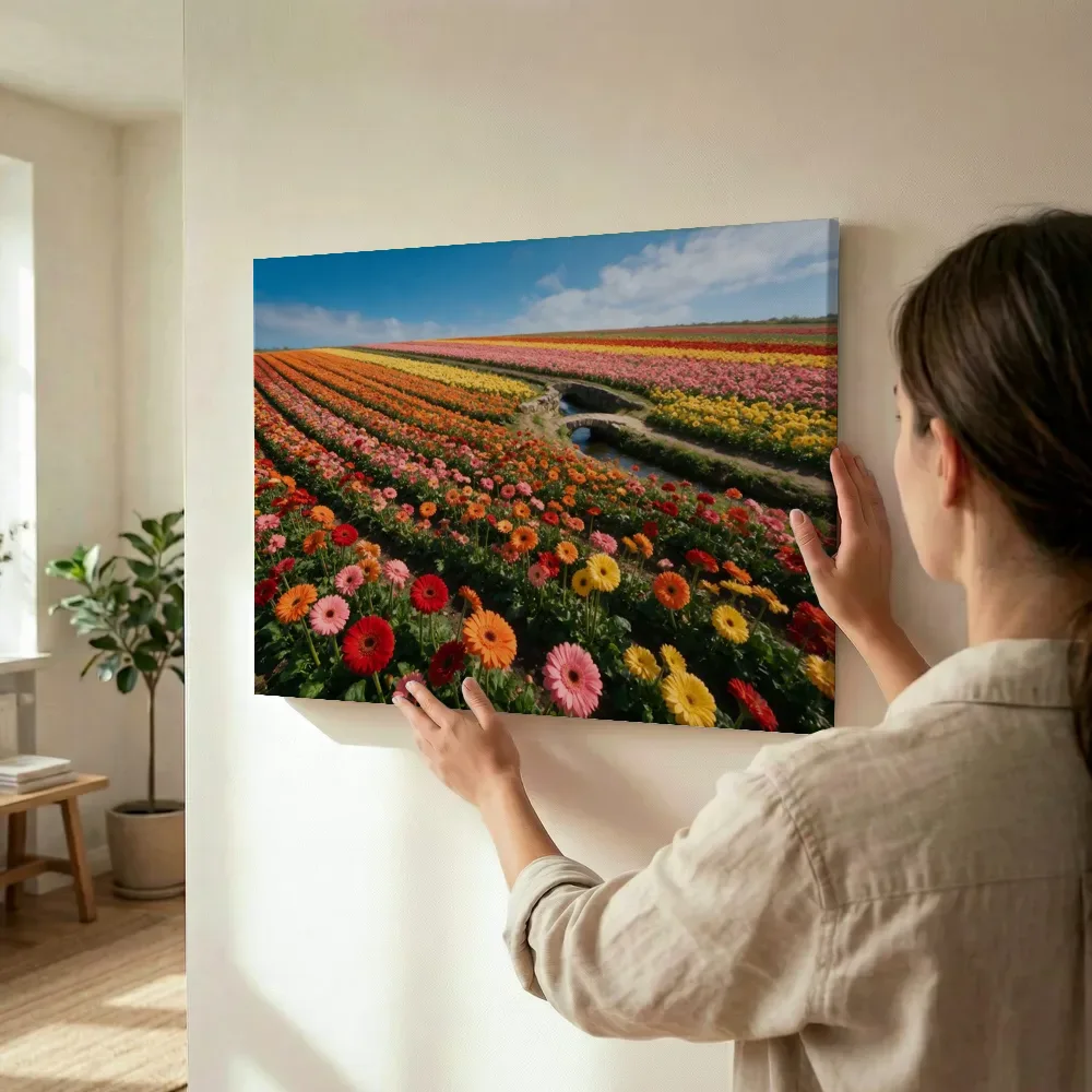 Sfeerimpressie: Gerbera bij volle zon 2 terwijl het wordt opgehangen