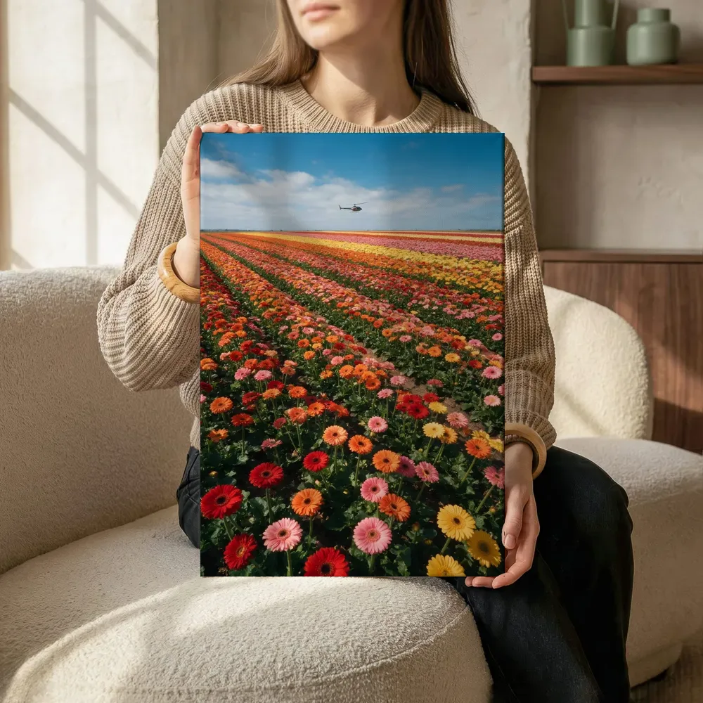 Sfeerimpressie: Gerbera bij volle zon 3 terwijl het zittend wordt getoond