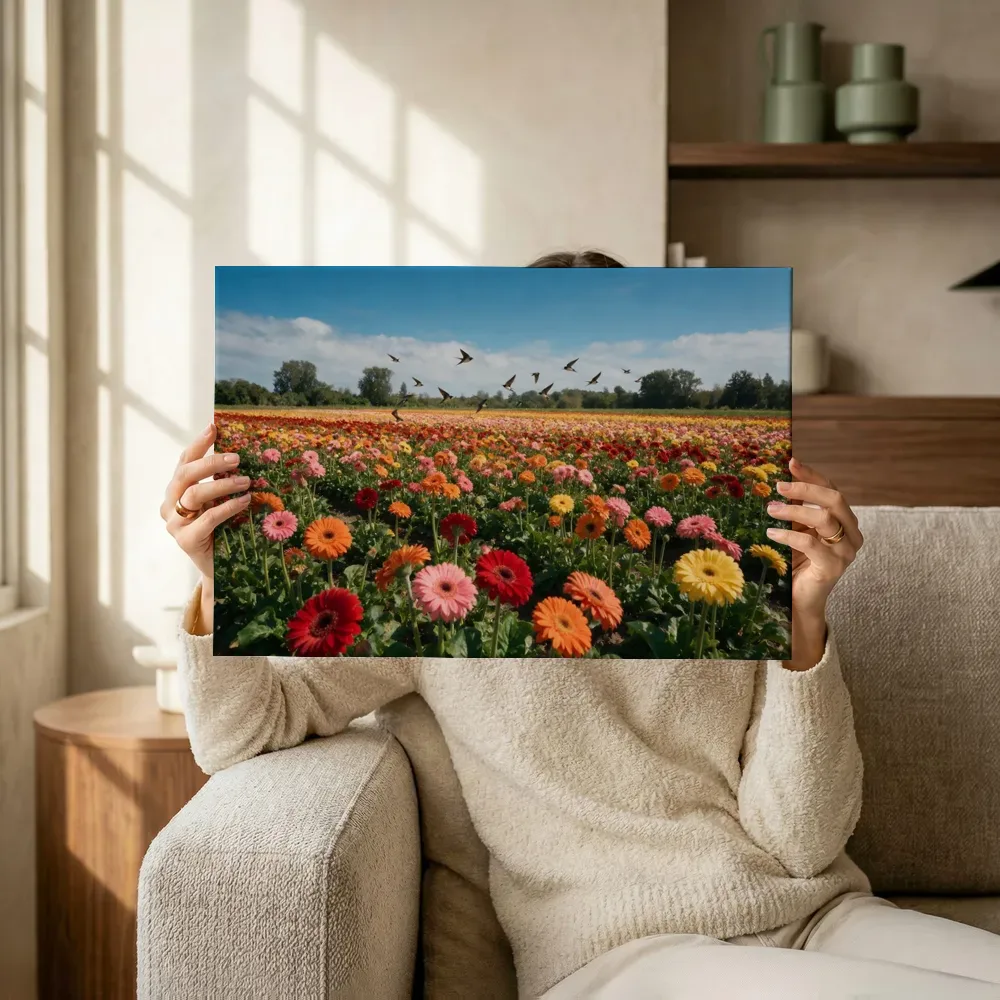 Sfeerimpressie: Gerbera bij volle zon 7 terwijl het omhoog wordt gehouden
