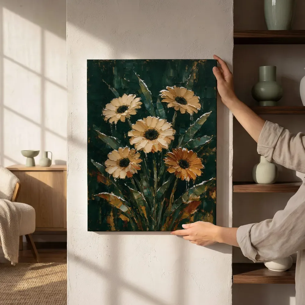Sfeerimpressie: Gerbera in groepjes in zandduin naast de kast