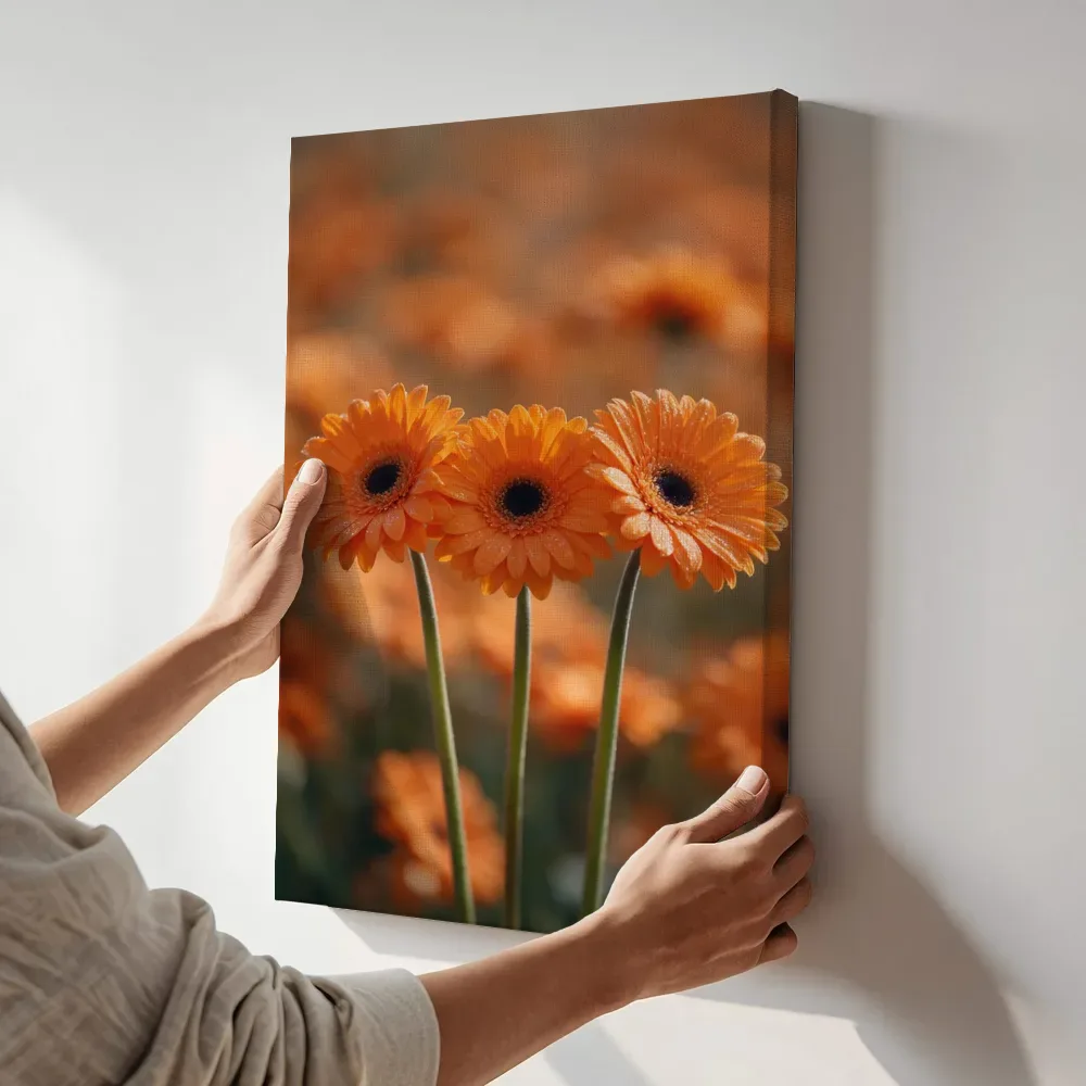 Sfeerimpressie: Gerbera in volle zon 3 terwijl het aan de muur wordt gehangen