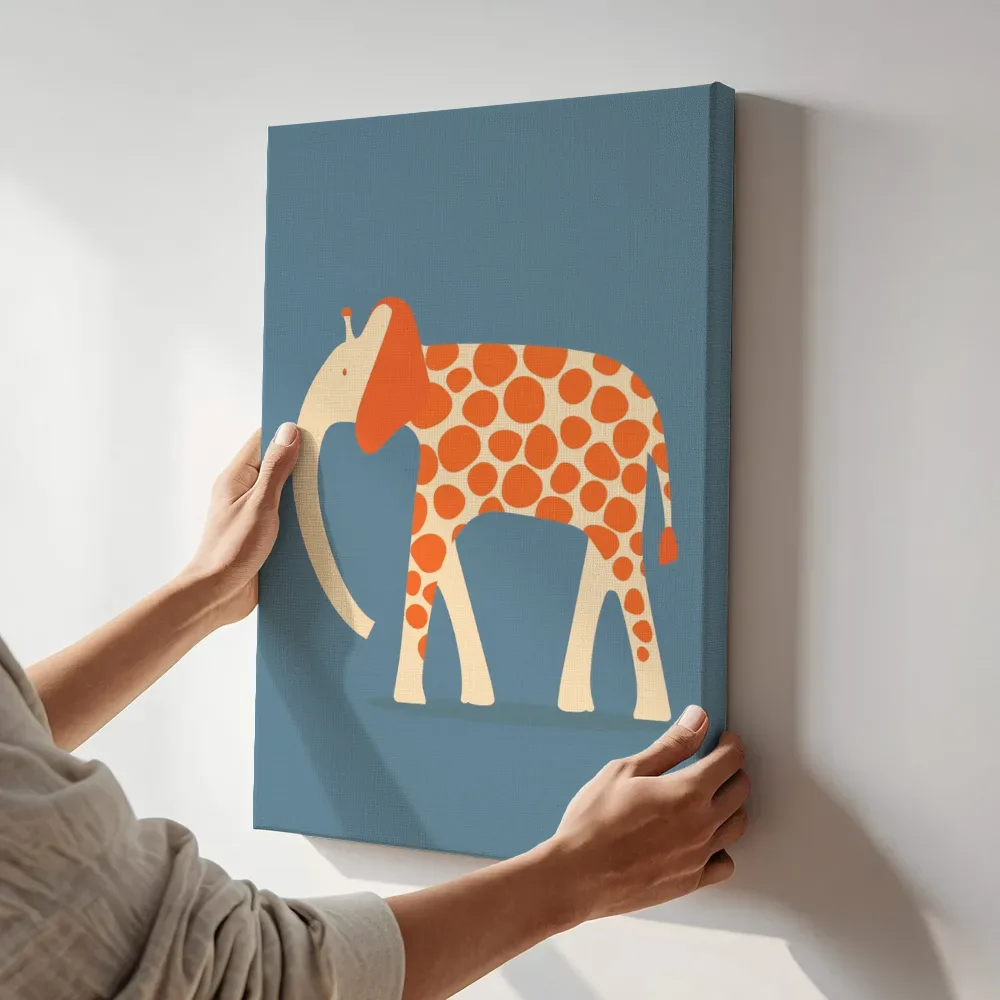 Sfeerimpressie: Gevlekte olifant terwijl het aan de muur wordt gehangen