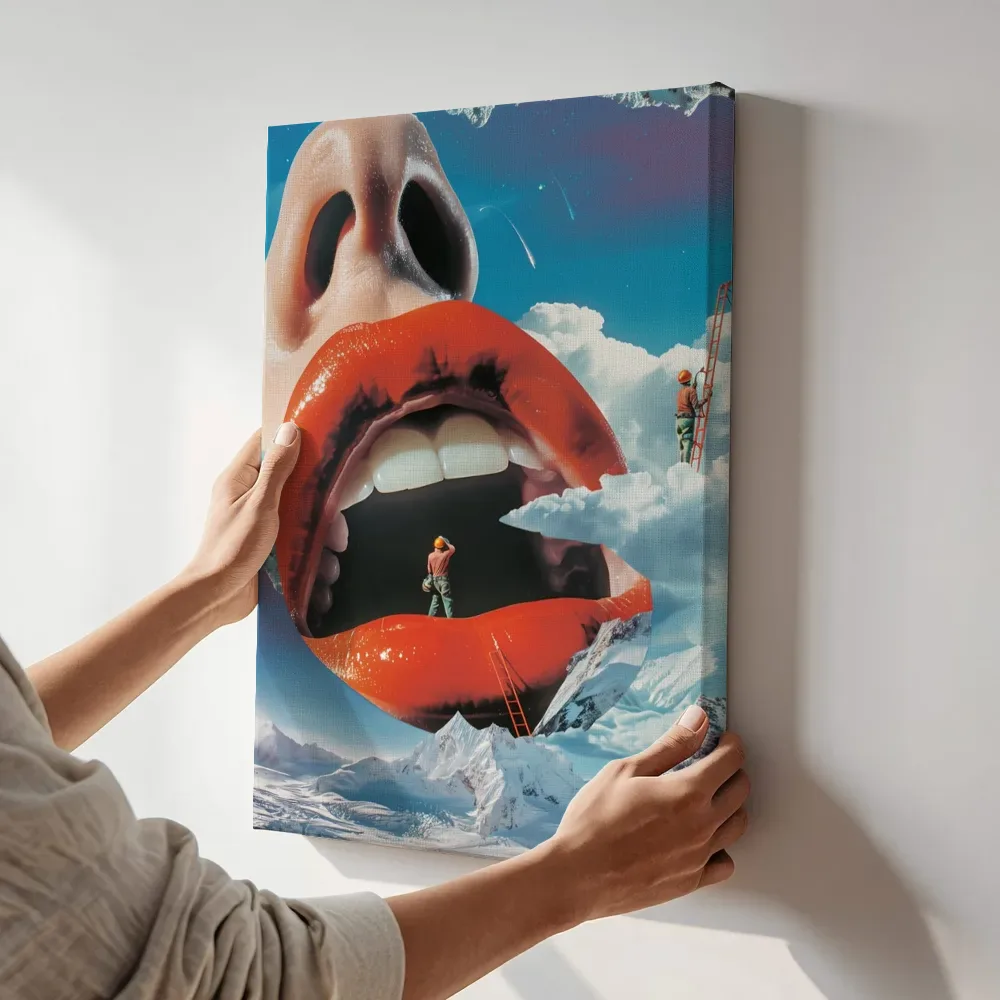 Sfeerimpressie: Gezicht in de wolken terwijl het aan de muur wordt gehangen