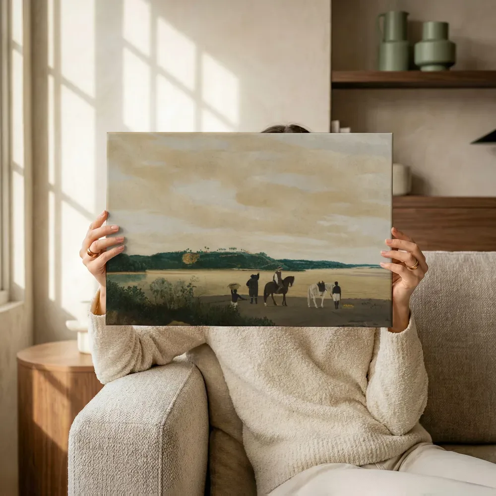 Sfeerimpressie: Gezicht op het eiland Itamaraca van Frans Post terwijl het omhoog wordt gehouden