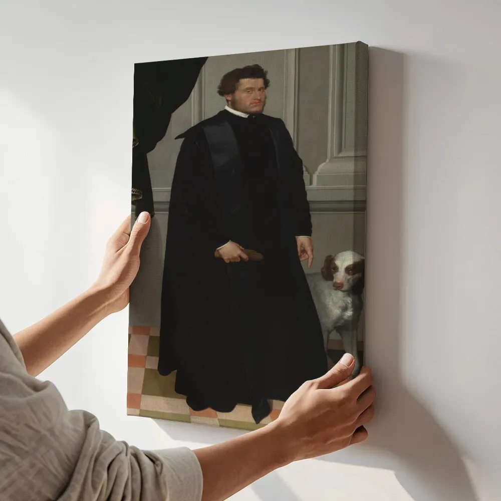 Sfeerimpressie: Gian Lodovico Madruzzo van Giovanni Battista Moroni terwijl het aan de muur wordt gehangen