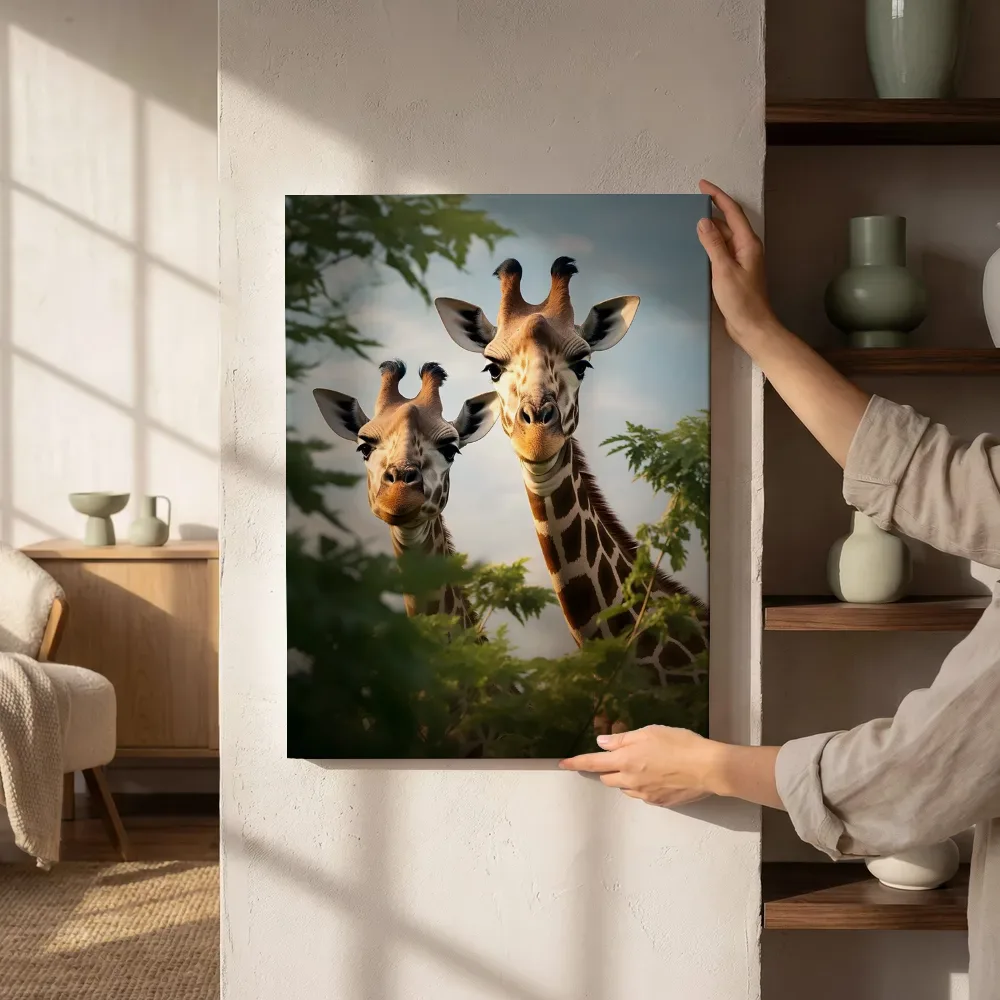 Sfeerimpressie: Giraffe in verticaal formaat naast de kast