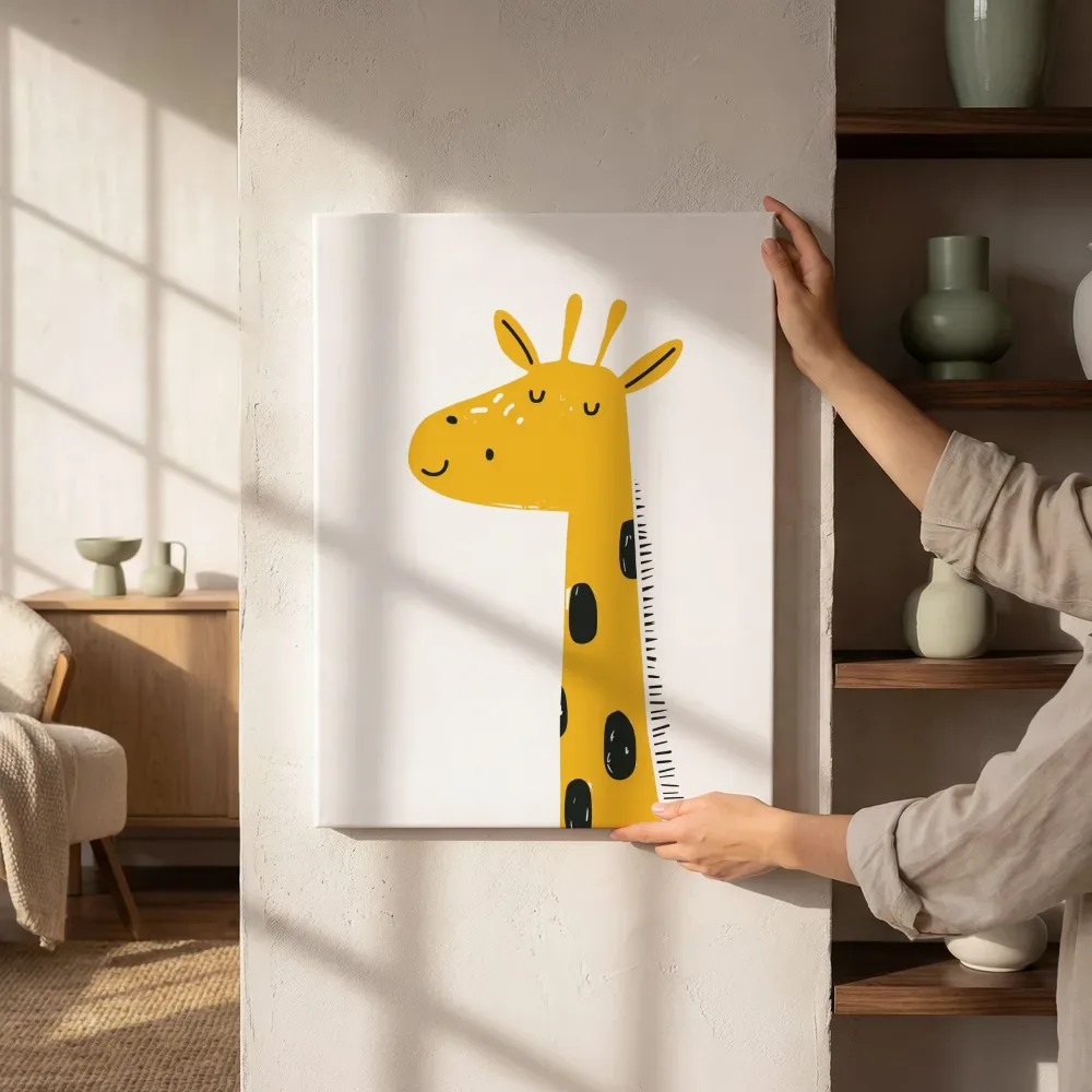 Sfeerimpressie: Giraffe portret naast de kast