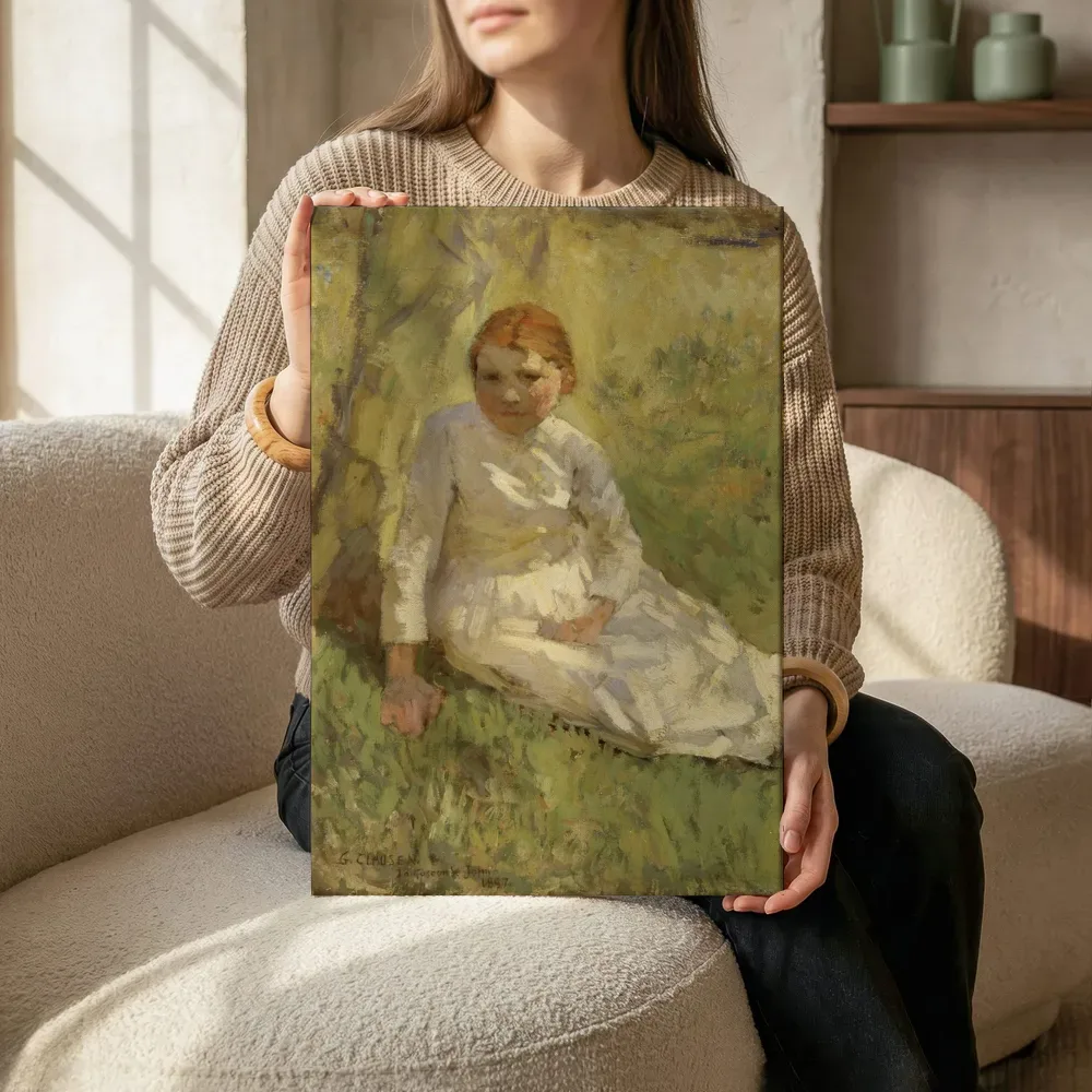 Sfeerimpressie: Meisje in een veld van George Clausen terwijl het zittend wordt getoond