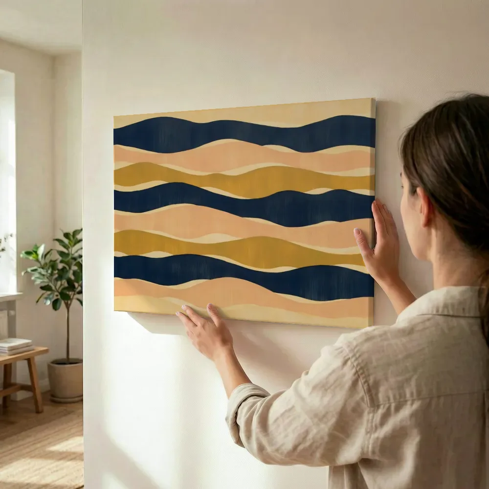 Sfeerimpressie: Golvende banen Textured Minimalism 17 terwijl het wordt opgehangen