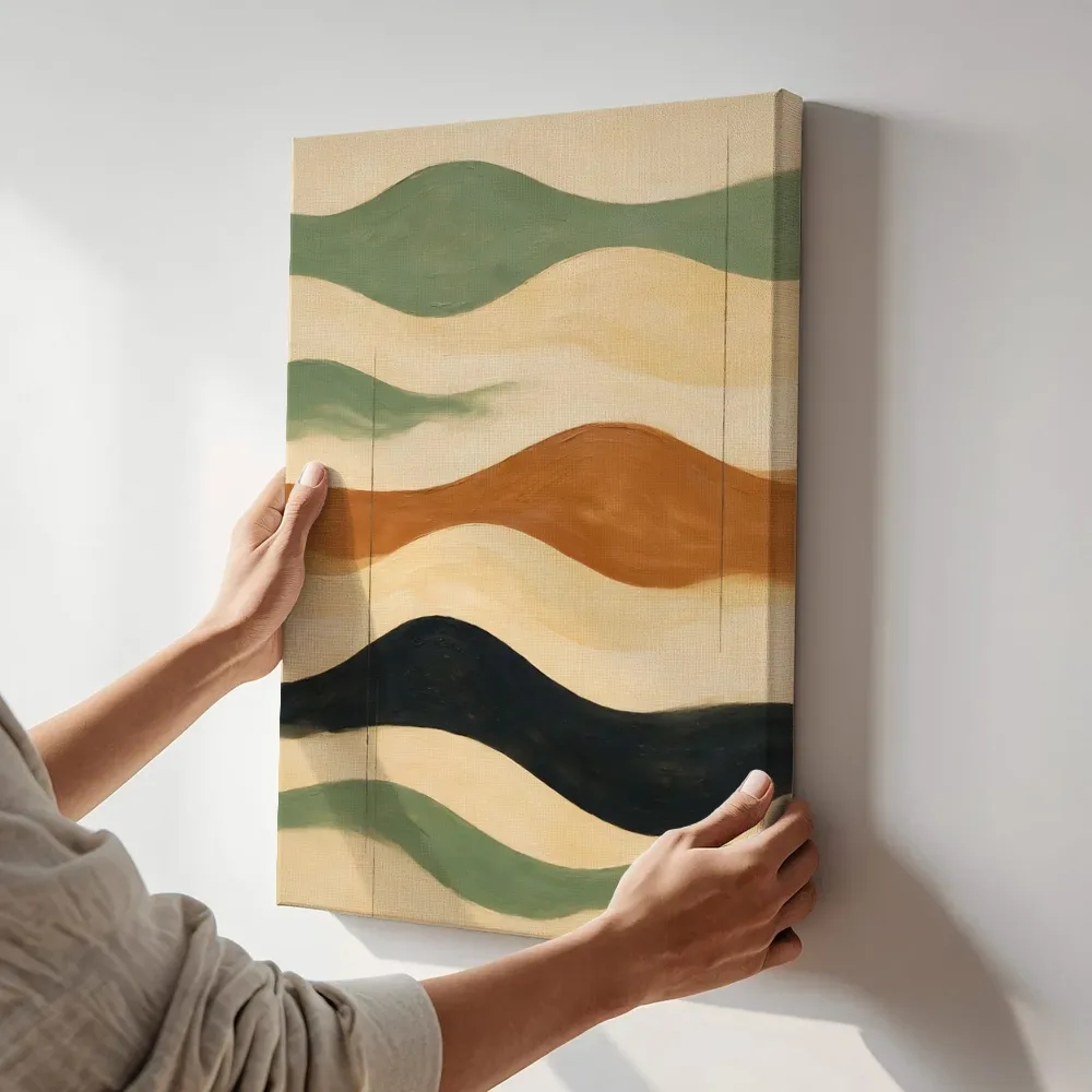 Sfeerimpressie: Golvende banen Textured Minimalism 6 terwijl het aan de muur wordt gehangen