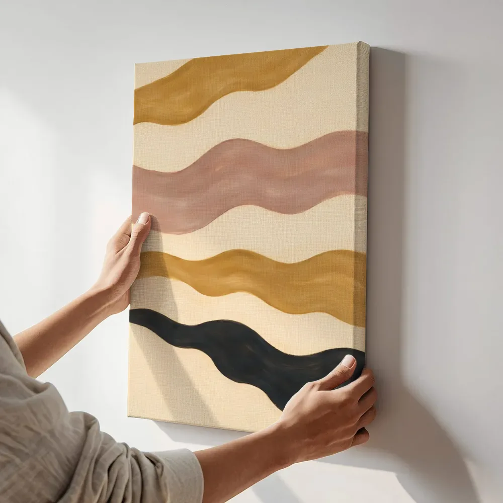 Sfeerimpressie: Golvende banen Textured Minimalism 7 terwijl het aan de muur wordt gehangen