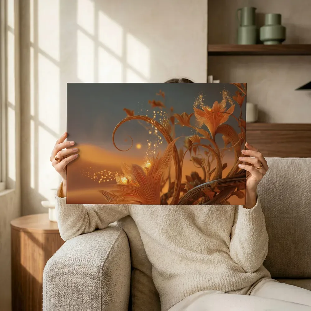 Sfeerimpressie: Gouden ranken met vonken boven de duinen terwijl het omhoog wordt gehouden