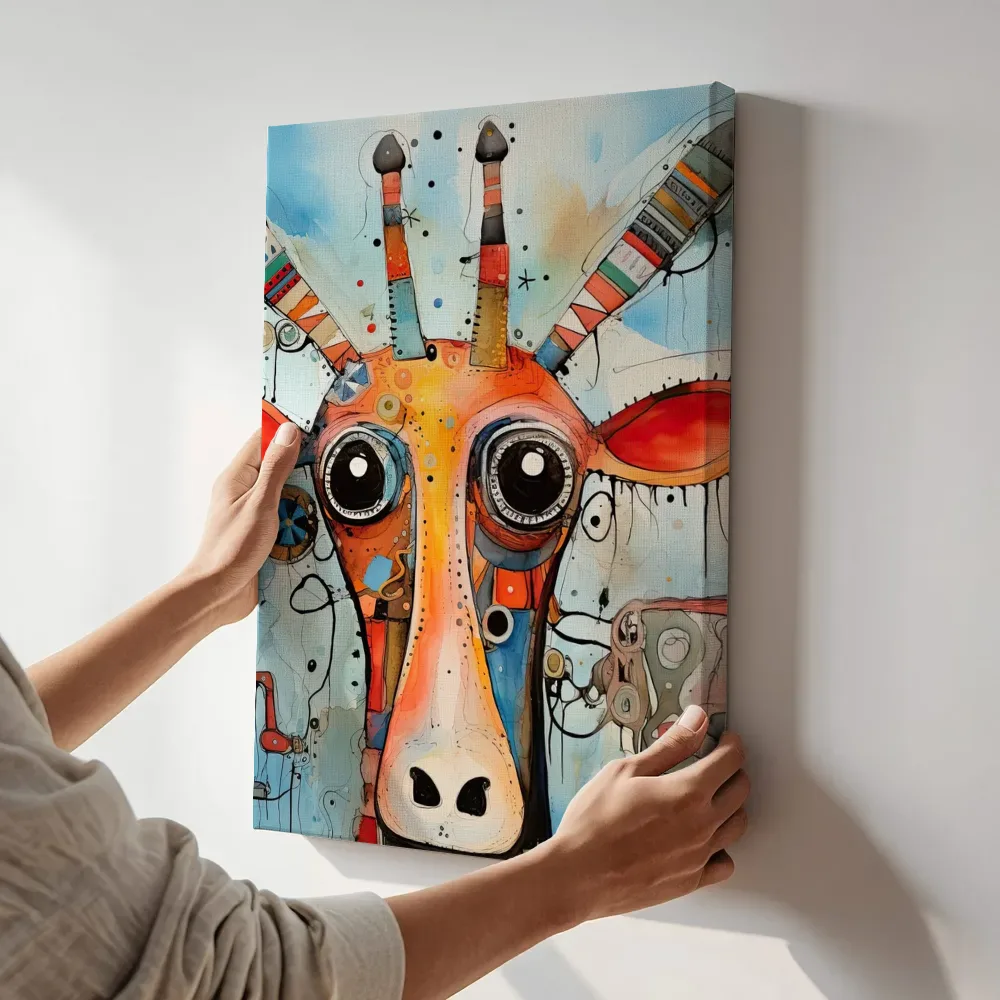 Sfeerimpressie: Grote ogen antilope terwijl het aan de muur wordt gehangen