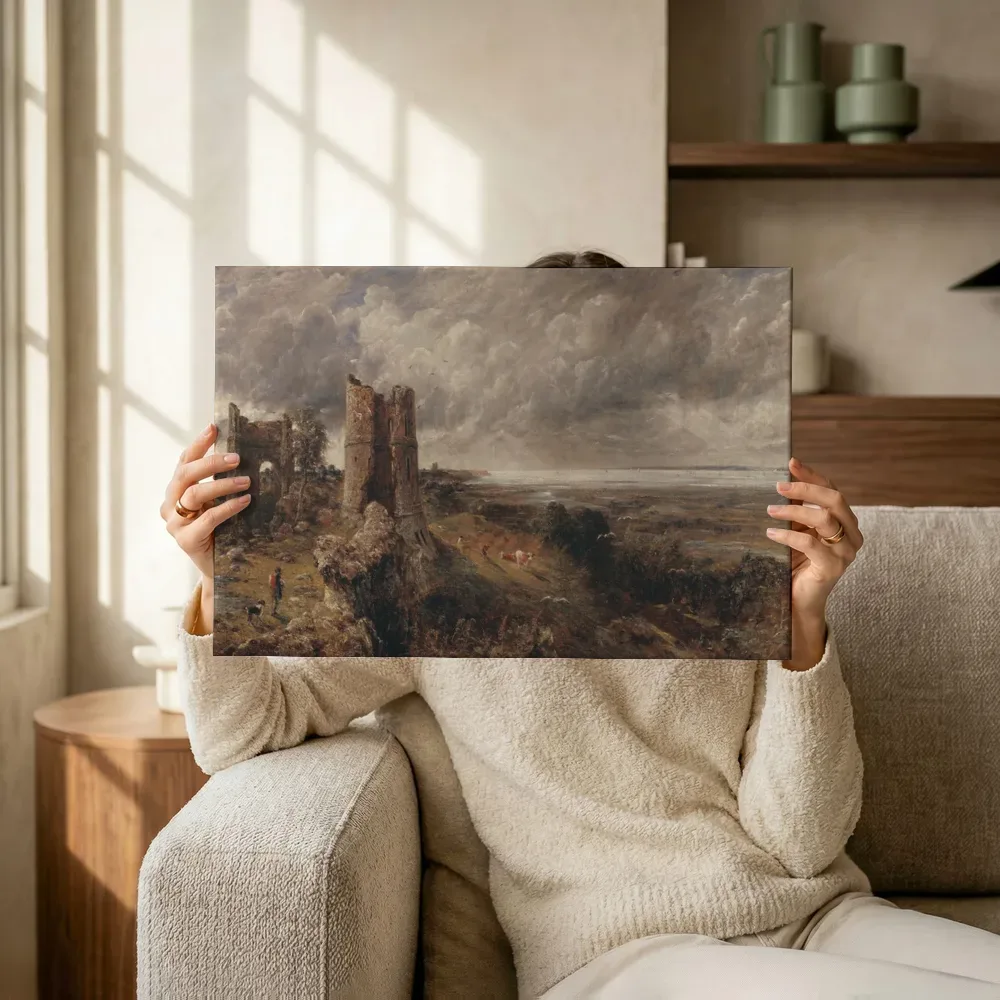 Sfeerimpressie: Hadleigh Castle, de monding van de Theems van John Constable terwijl het omhoog wordt gehouden
