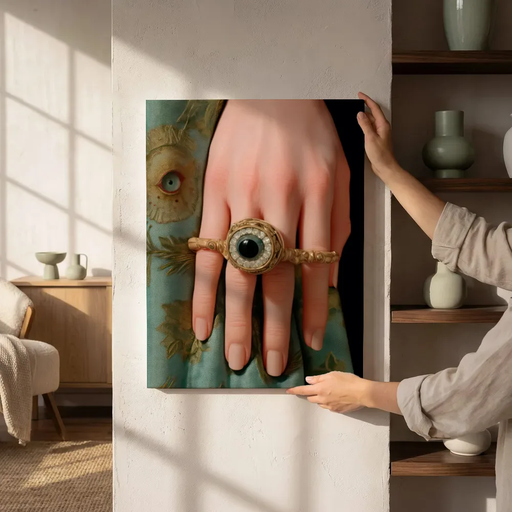 Sfeerimpressie: Hand met ring naast de kast