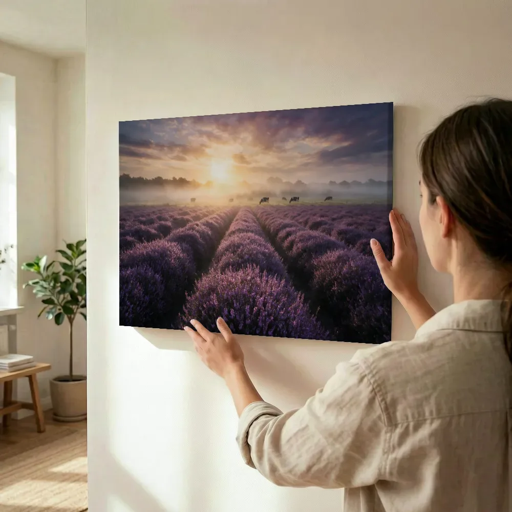 Sfeerimpressie: Heide bij de zonsopkomst 4 terwijl het wordt opgehangen