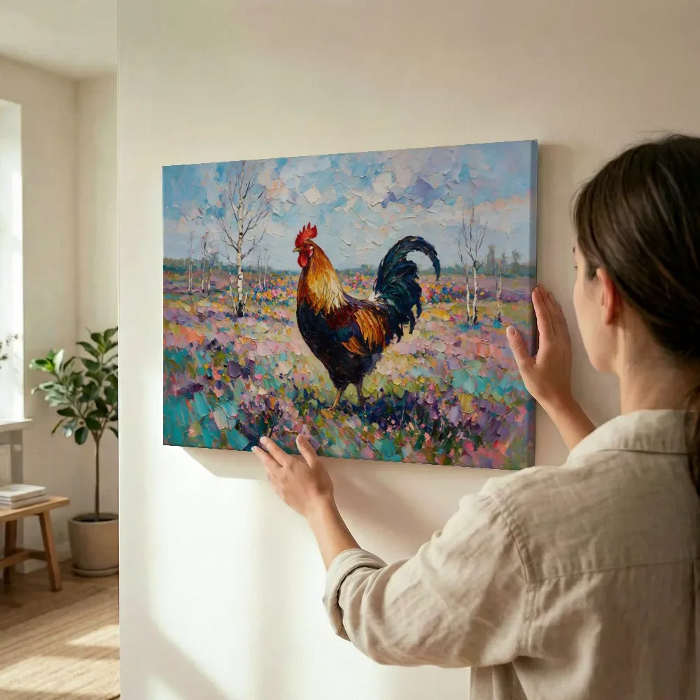 Sfeerimpressie: Heide diep in het volle beeld in een bloementuin terwijl het omhoog wordt gehouden