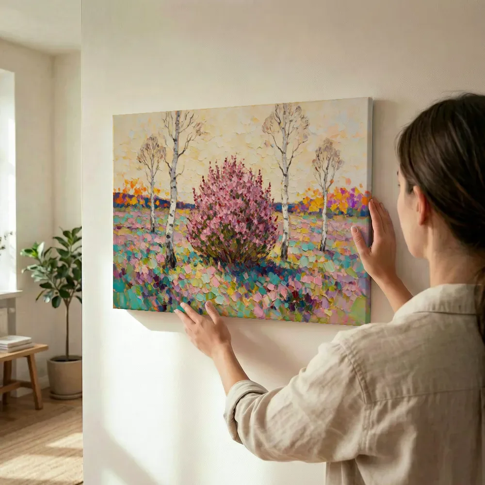 Sfeerimpressie: Heide helder in het volle beeld in een bloementuin terwijl het omhoog wordt gehouden