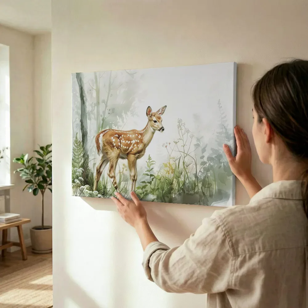 Sfeerimpressie: Hertje in het bos terwijl het wordt opgehangen