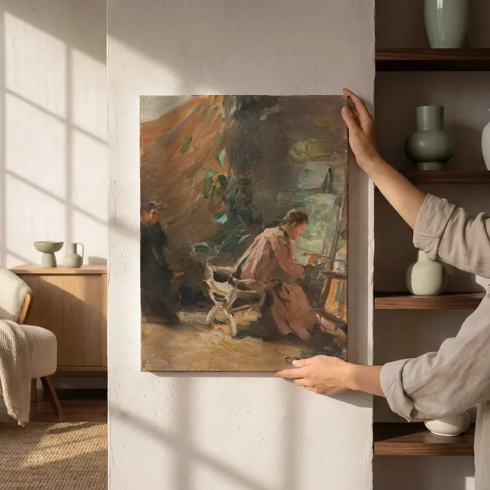 Sfeerimpressie: Het atelier van de schilder van Elisabeth Warling naast de kast