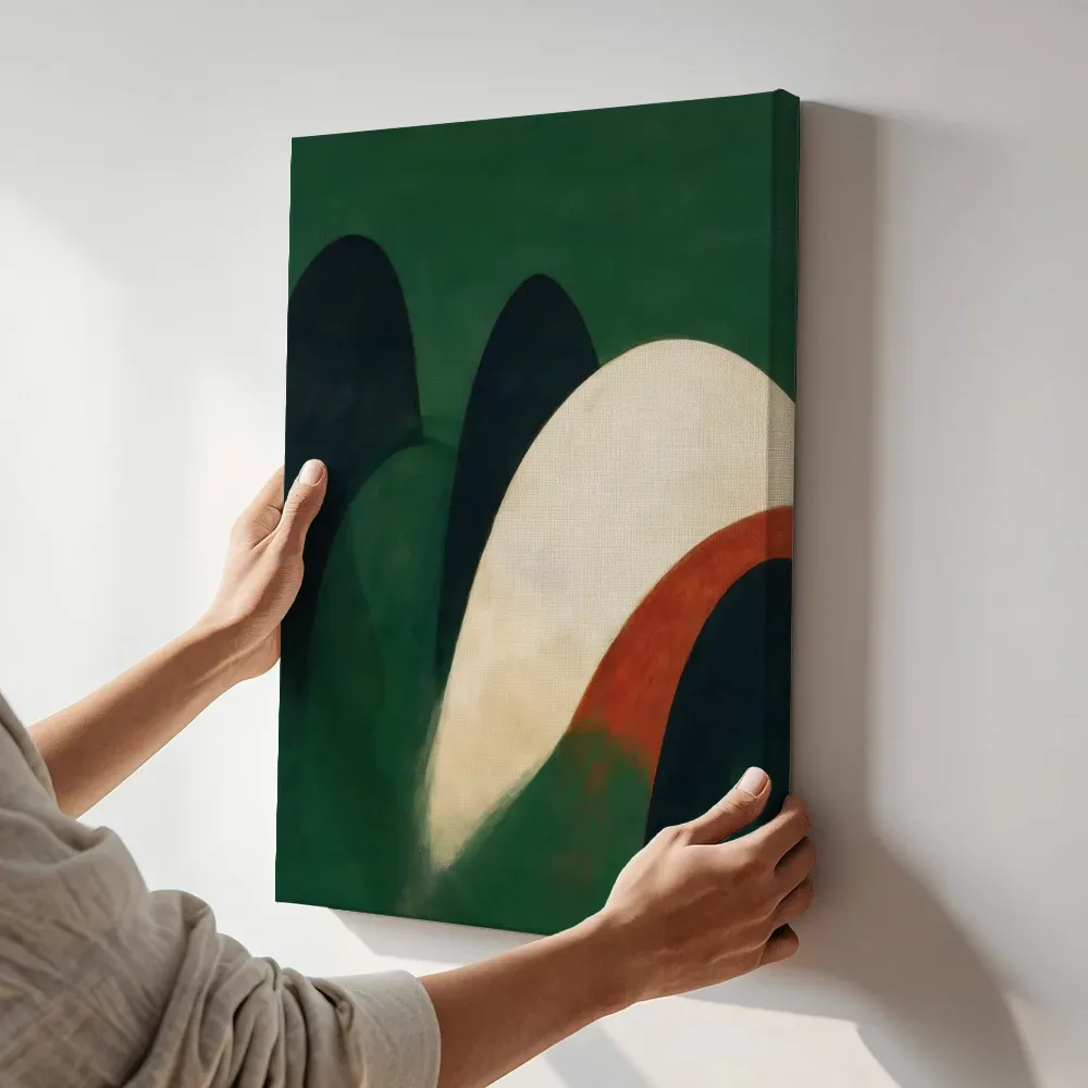 Sfeerimpressie: Heuvelbogen Retro Shapes in inktzwart 2 terwijl het aan de muur wordt gehangen