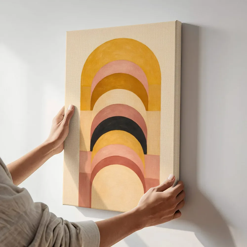 Sfeerimpressie: Hoge bogen Retro Shapes 7 terwijl het aan de muur wordt gehangen