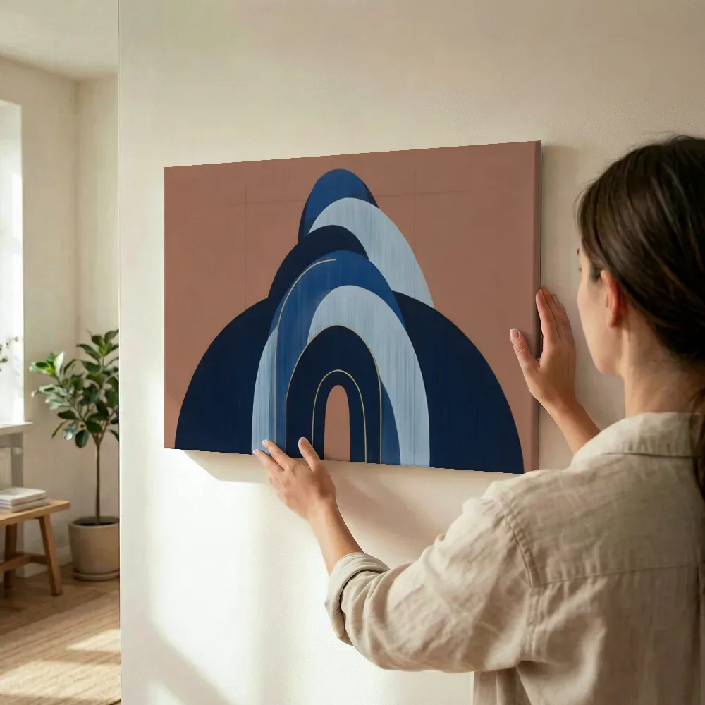 Sfeerimpressie: Hoge bogen Retro Shapes in middernachtindigo 3 terwijl het wordt opgehangen