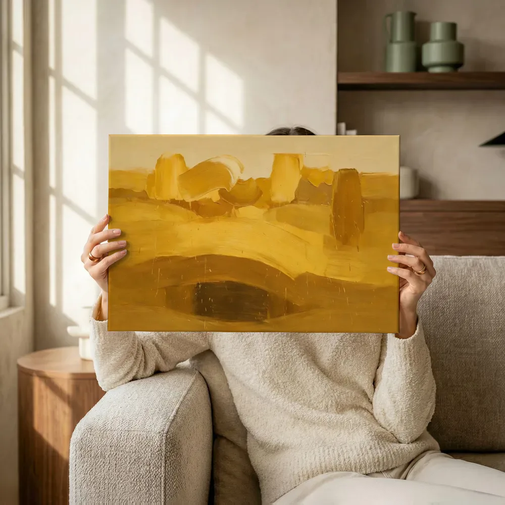 Sfeerimpressie: Hoge Horizon Kwastslag in Sahara Goud terwijl het omhoog wordt gehouden
