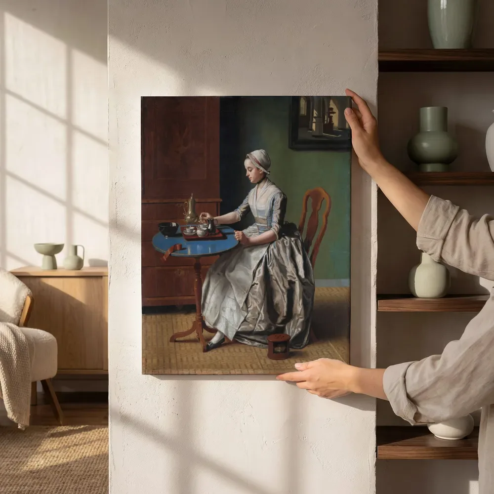 Sfeerimpressie: Hollands meisje aan het ontbijt van Jean-Étienne Liotard naast de kast