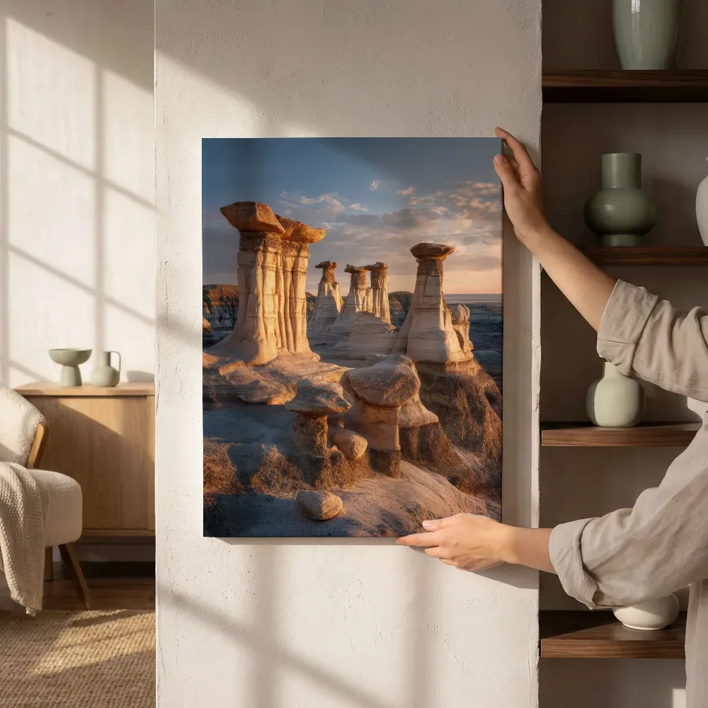 Sfeerimpressie: Hoodoos in het avondlicht naast de kast