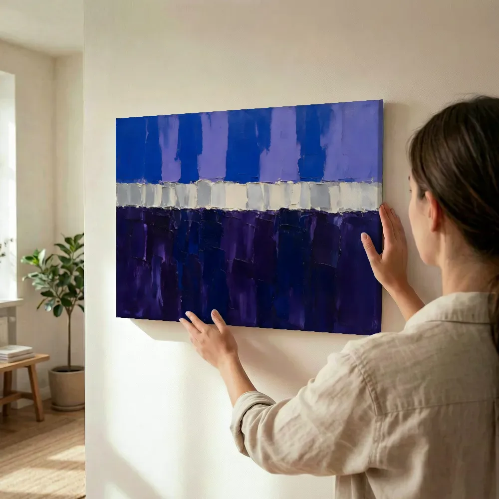 Sfeerimpressie: Horizon paletmes, kobalt en violet terwijl het wordt opgehangen