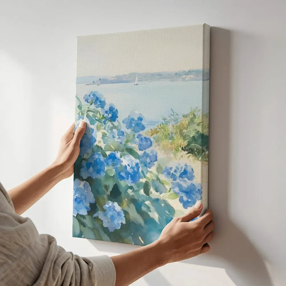 Sfeerimpressie: Hortensia aan zee terwijl het wordt opgehangen