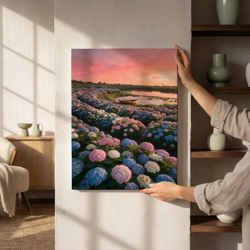 Sfeerimpressie: Hortensia bij de zonsondergang 8 naast de kast