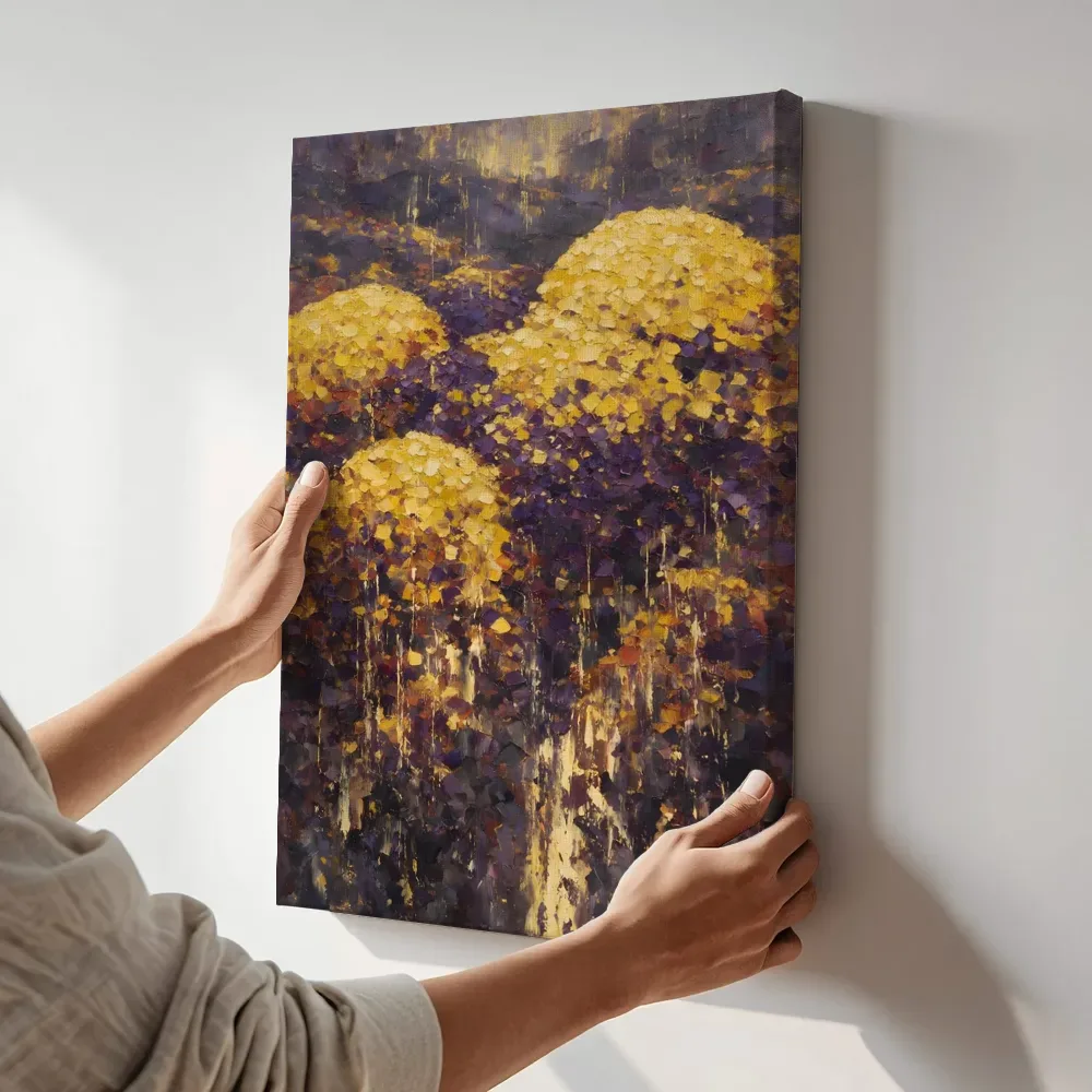 Sfeerimpressie: Hortensia op de helling in zwavelviolet terwijl het aan de muur wordt gehangen