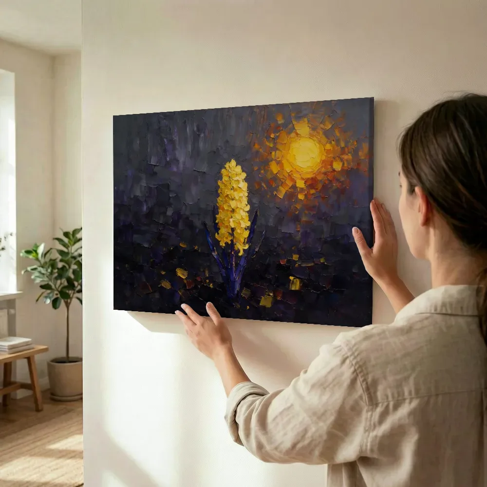 Sfeerimpressie: Hyacint in zwavelviolet terwijl het wordt opgehangen