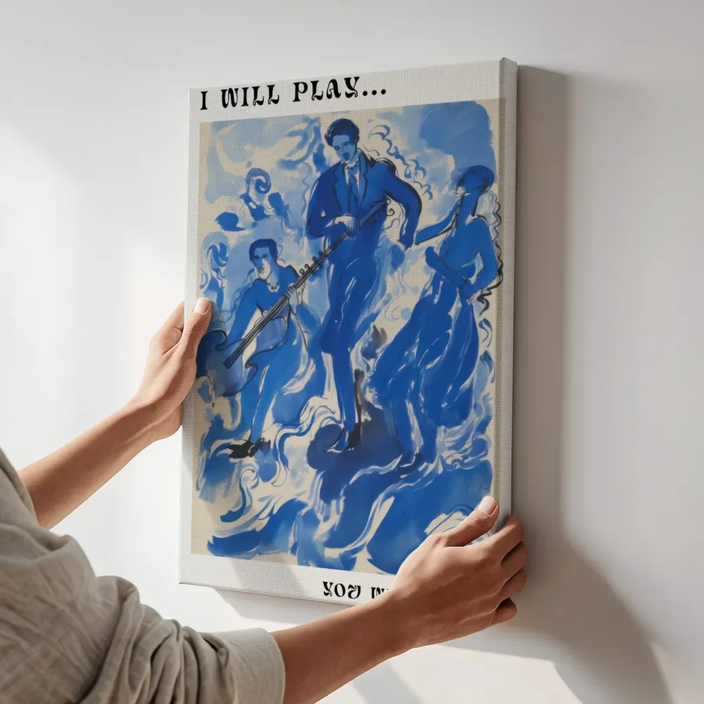 Sfeerimpressie: I will play, you will dance terwijl het aan de muur wordt gehangen