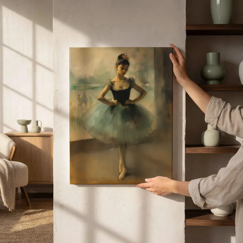 Sfeerimpressie: Balletdanseres en pointe naast de kast