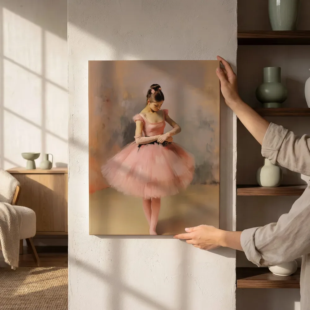 Sfeerimpressie: Balletdanseres in roze tutu naast de kast